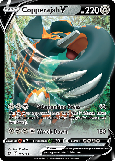 Copperajah V 136 Rebel Clash Pokémon card