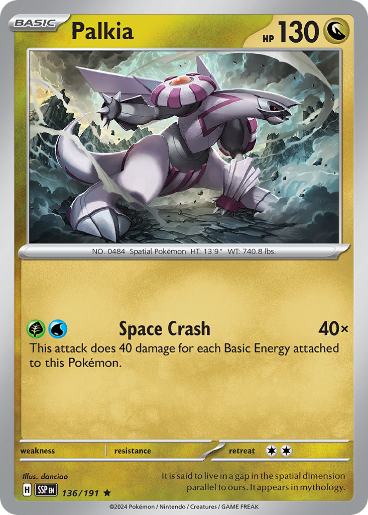 Palkia 136 Surging Sparks Pokémon card