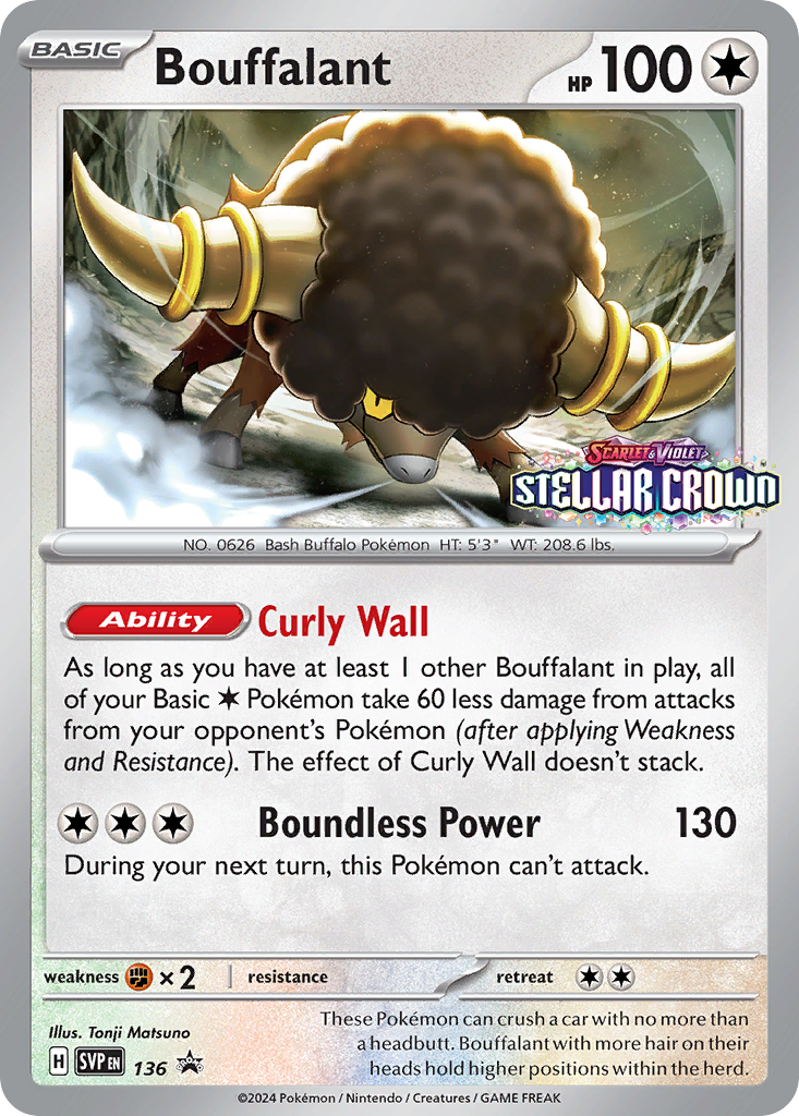 Bouffalant 136 Scarlet & Violet Black Star Promos Pokémon card