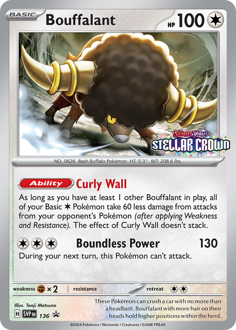 Bouffalant 136 Scarlet & Violet Black Star Promos Pokémon card