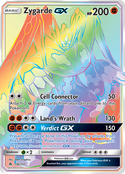 Zygarde-GX 136 Forbidden Light Pokémon card