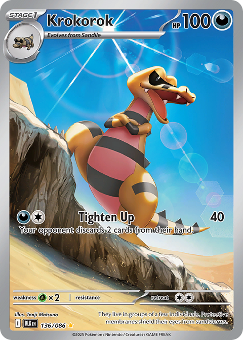 Krokorok 136 Black Bolt Pokémon card
