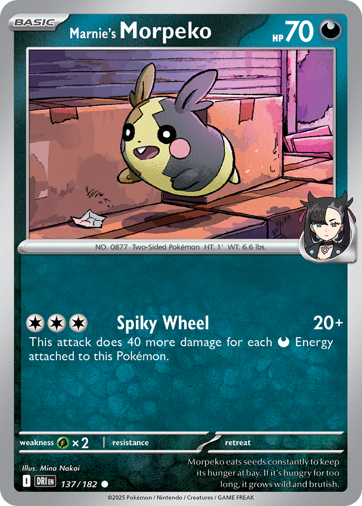 Marnie's Morpeko 137 Destined Rivals Pokémon card