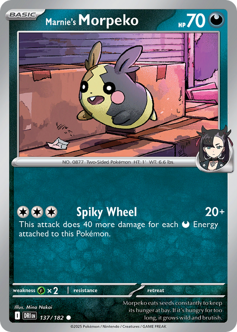 Marnie's Morpeko 137 Destined Rivals Pokémon card