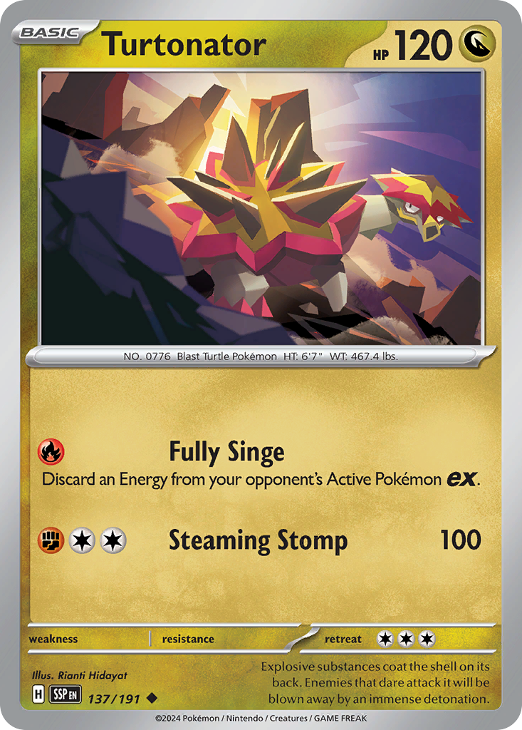Turtonator 137 Surging Sparks Pokémon card