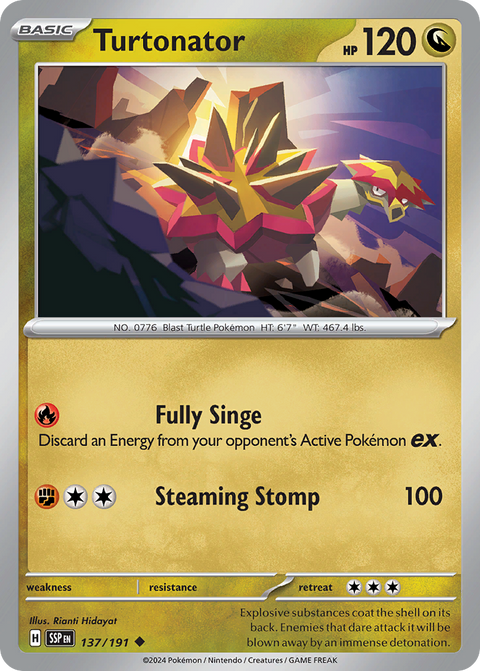 Turtonator 137 Surging Sparks Pokémon card
