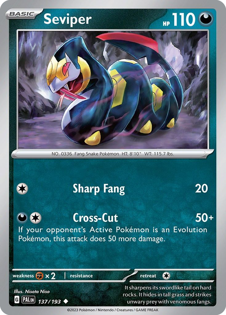 Seviper 137 Paldea Evolved Pokémon card