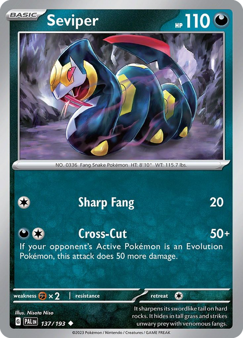 Seviper 137 Paldea Evolved Pokémon card