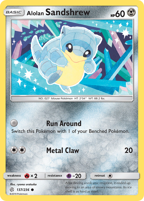 Alolan Sandshrew 137 Cosmic Eclipse Pokémon card