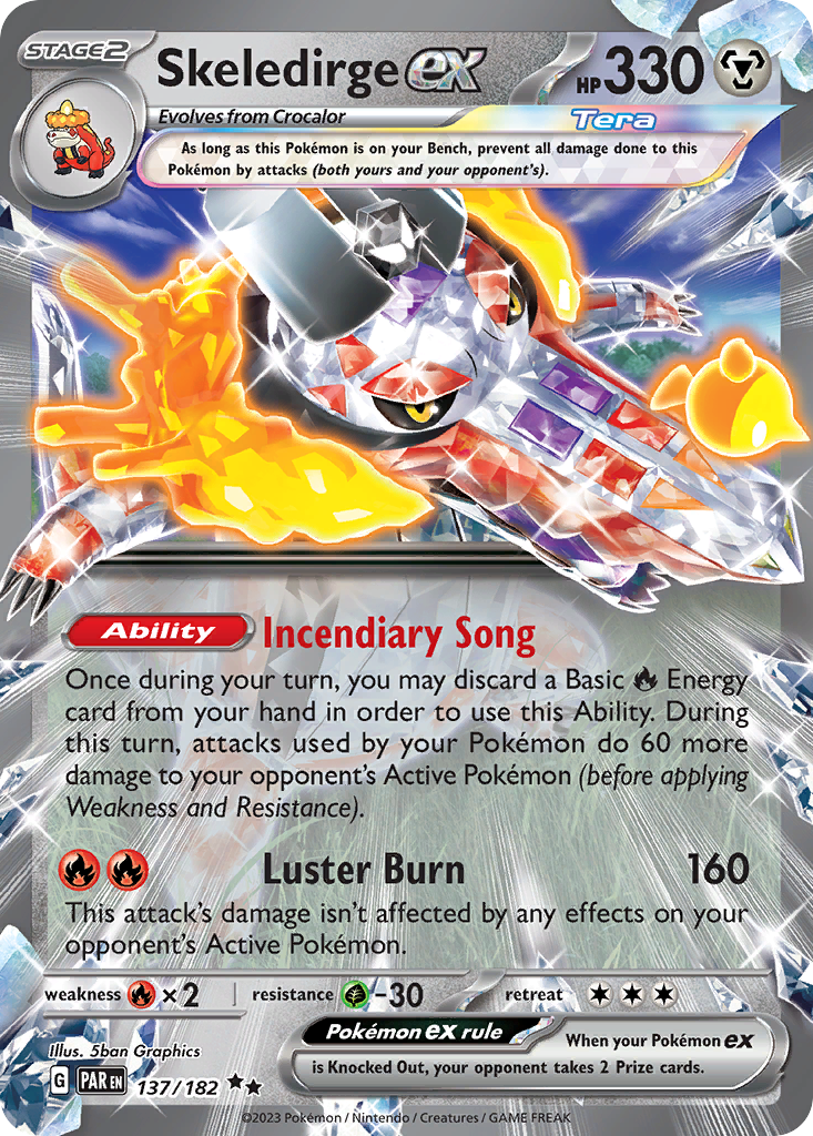 Skeledirge ex 137 Paradox Rift Pokémon card