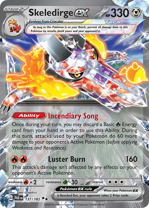 Skeledirge ex 137 Paradox Rift Pokémon card