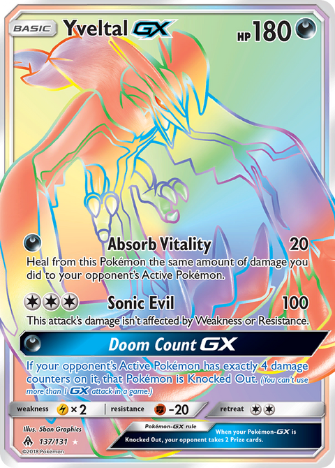 Yveltal-GX 137 Forbidden Light Pokémon card