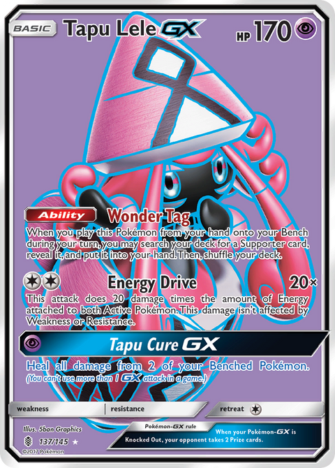 Tapu Lele-GX 137 Guardians Rising Pokémon card