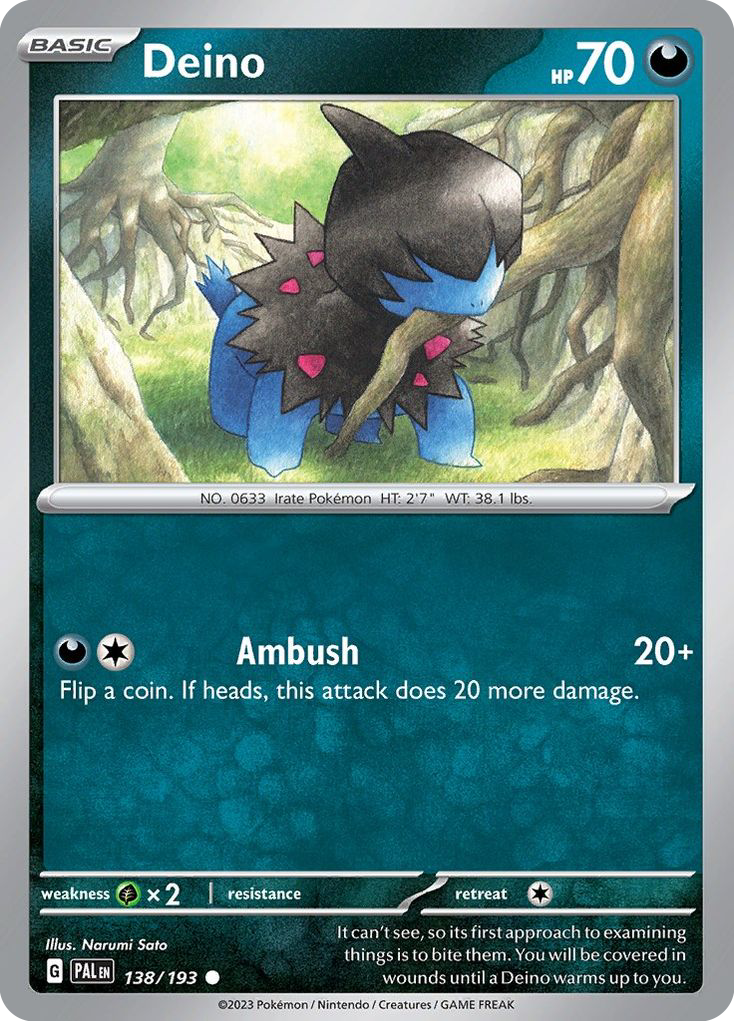 Deino 138 Paldea Evolved Pokémon card