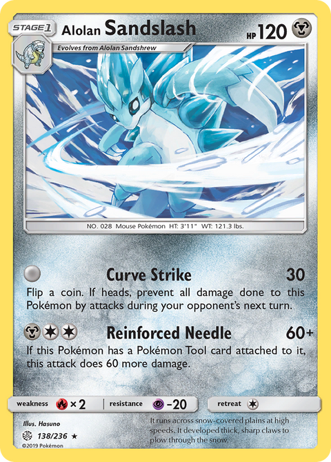 Alolan Sandslash 138 Cosmic Eclipse Pokémon card