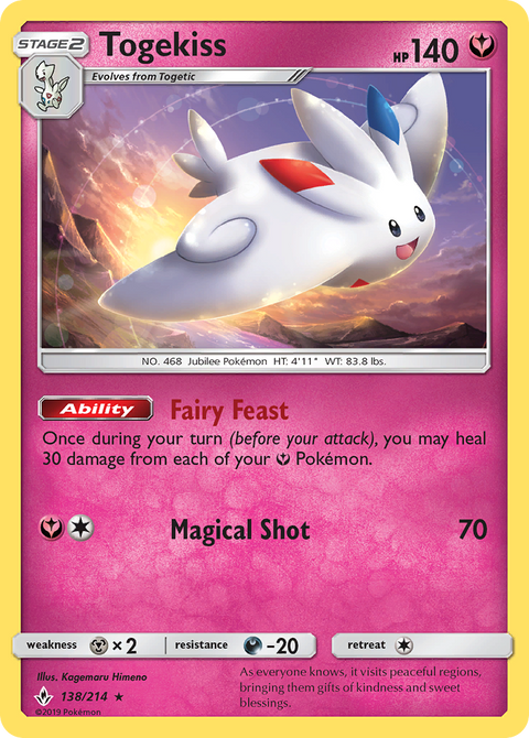 Togekiss 138 Unbroken Bonds Pokémon card
