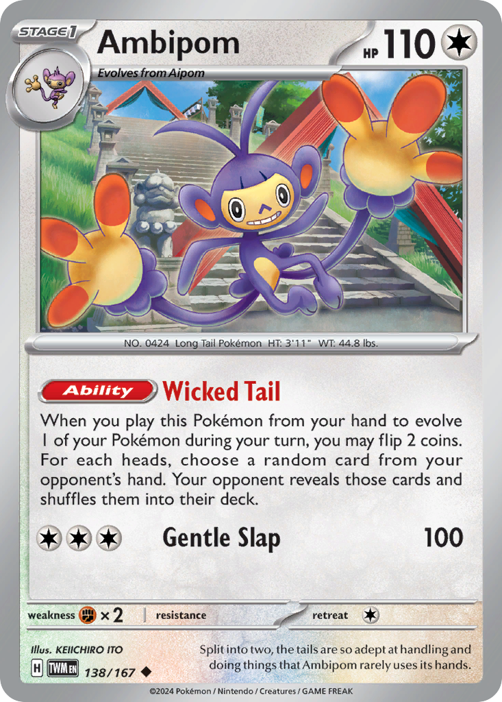 Ambipom 138 Twilight Masquerade Pokémon card