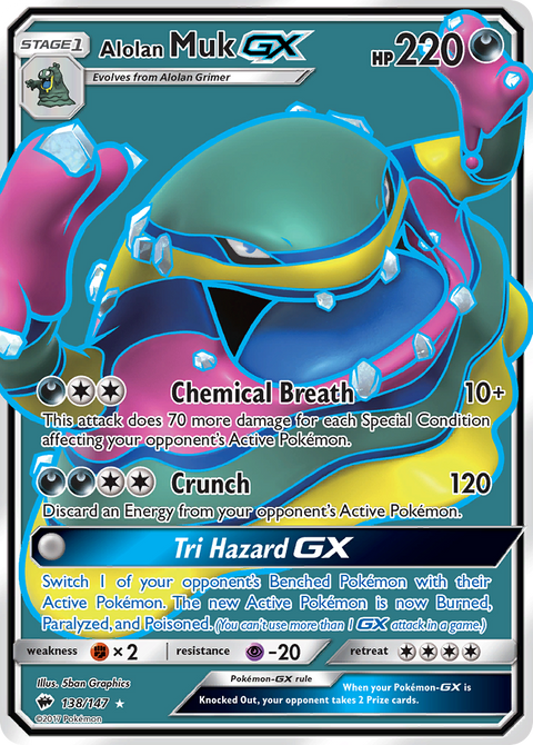 Alolan Muk-GX 138 Burning Shadows Pokémon card