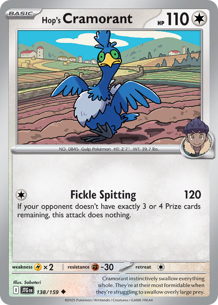 Hop's Cramorant 138 Journey Together Pokémon card