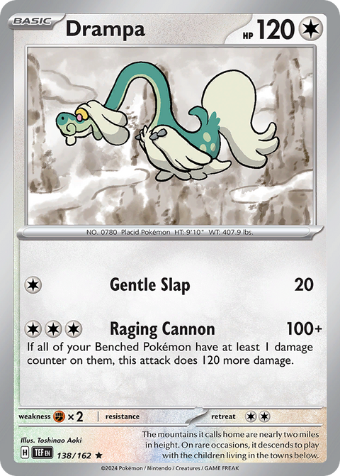 Drampa 138 Temporal Forces Pokémon card