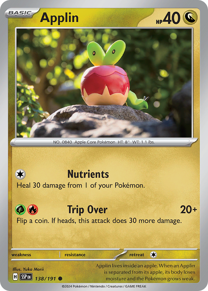Applin 138 Surging Sparks Pokémon card