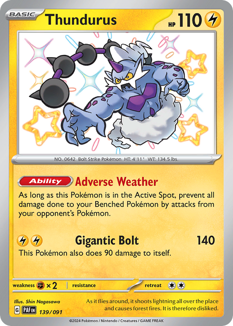 Thundurus 139 Paldean Fates Pokémon card