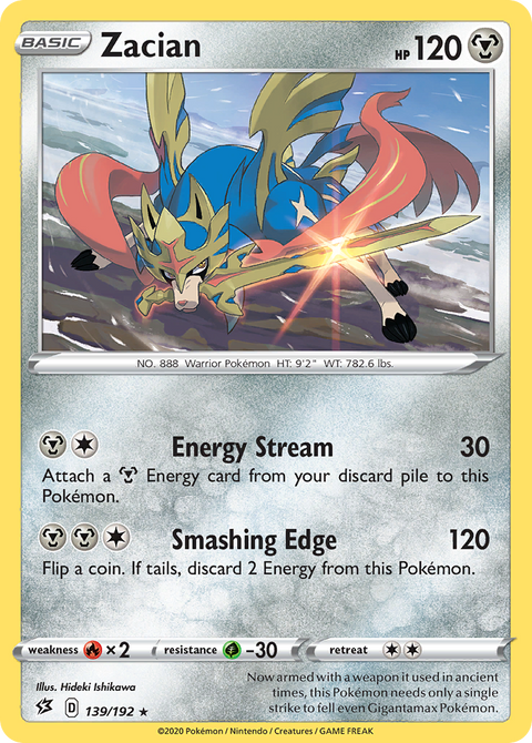 Zacian 139 Rebel Clash Pokémon card