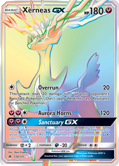 Xerneas-GX 139 Forbidden Light Pokémon card