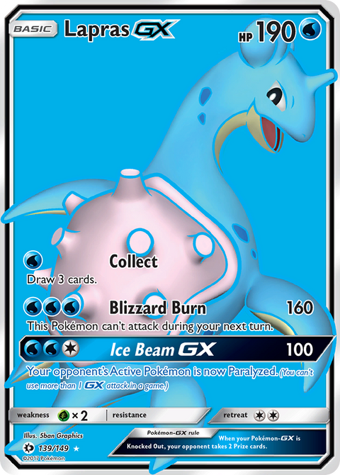Lapras-GX 139 Sun & Moon Pokémon card