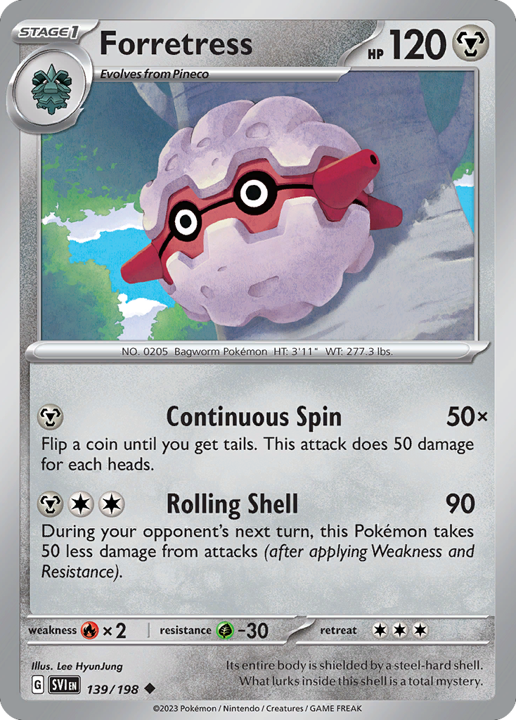 Forretress 139 Scarlet & Violet Pokémon card