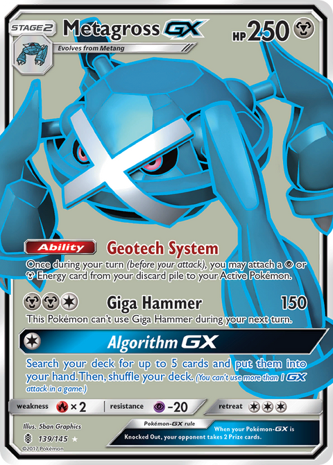 Metagross-GX 139 Guardians Rising Pokémon card