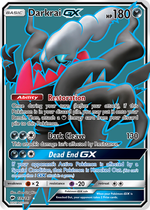 Darkrai-GX 139 Burning Shadows Pokémon card