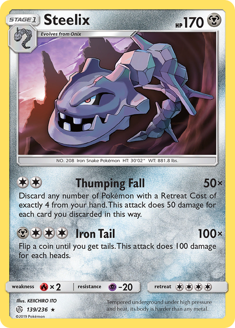 Steelix 139 Cosmic Eclipse Pokémon card