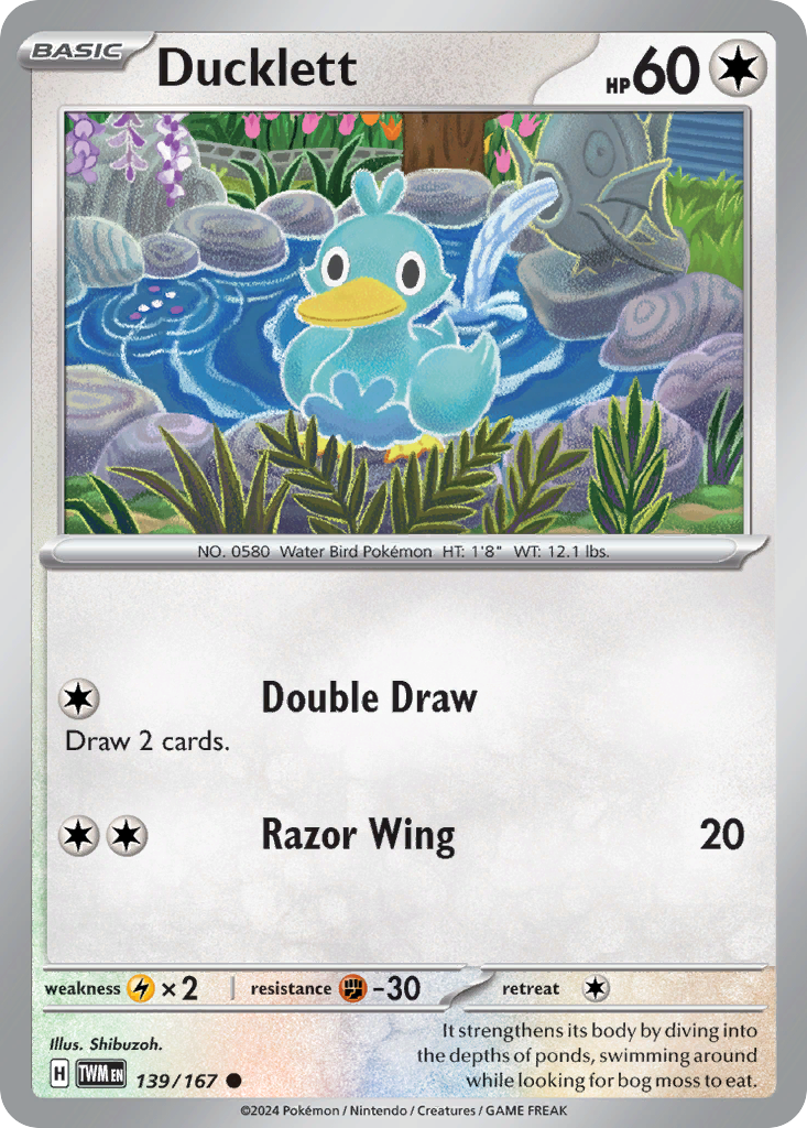 Ducklett 139 Twilight Masquerade Pokémon card