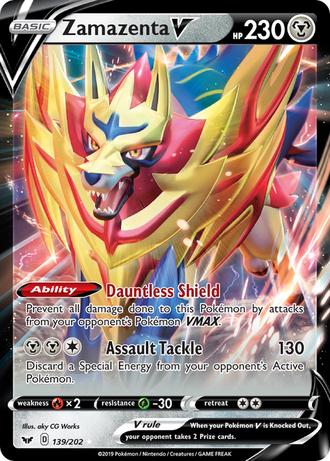 Zamazenta V 139 Sword & Shield Pokémon card