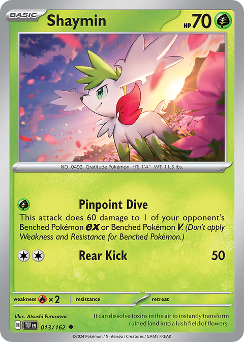 Shaymin 13 Temporal Forces Pokémon card