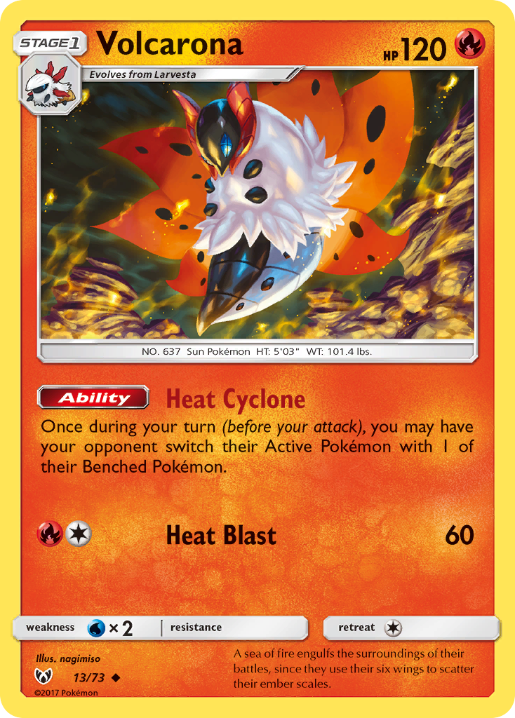 Volcarona 13 Shining Legends Pokémon card