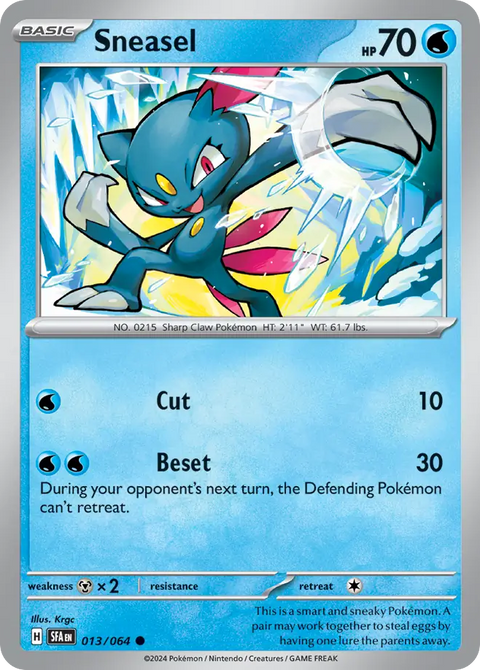 Sneasel 13 Shrouded Fable Pokémon card