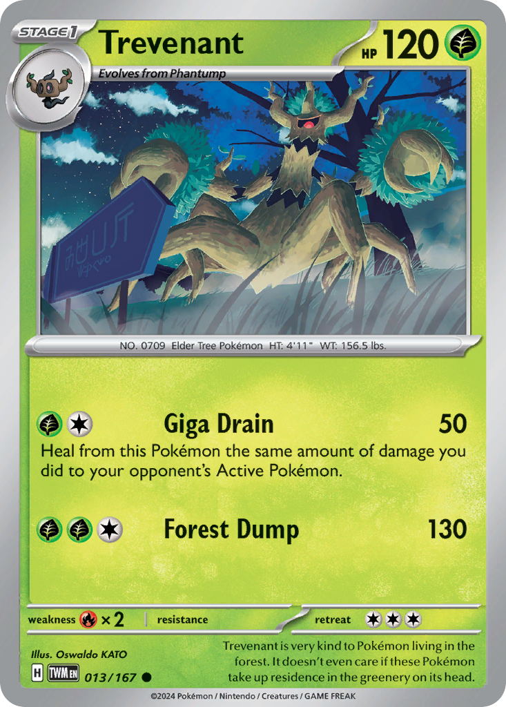 Trevenant 13 Twilight Masquerade Pokémon card