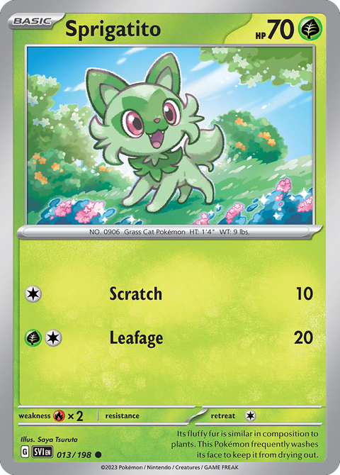 Sprigatito 13 Scarlet & Violet Pokémon card