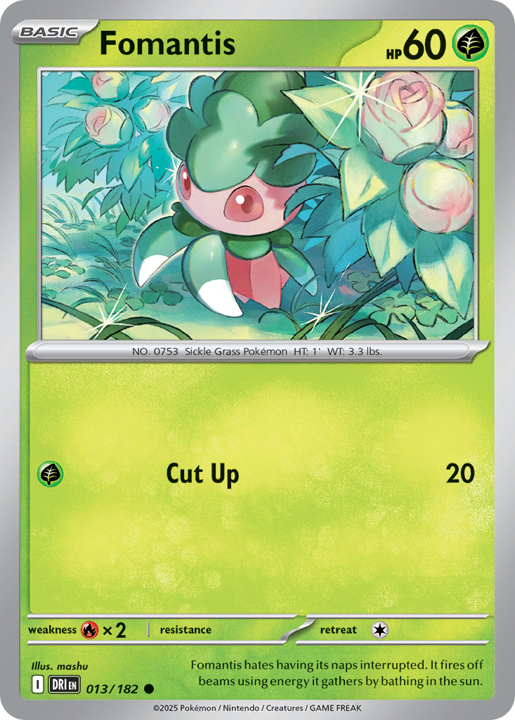 Fomantis 13 Destined Rivals Pokémon card