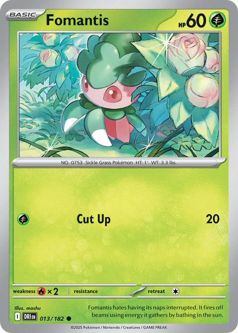 Fomantis 13 Destined Rivals Pokémon card