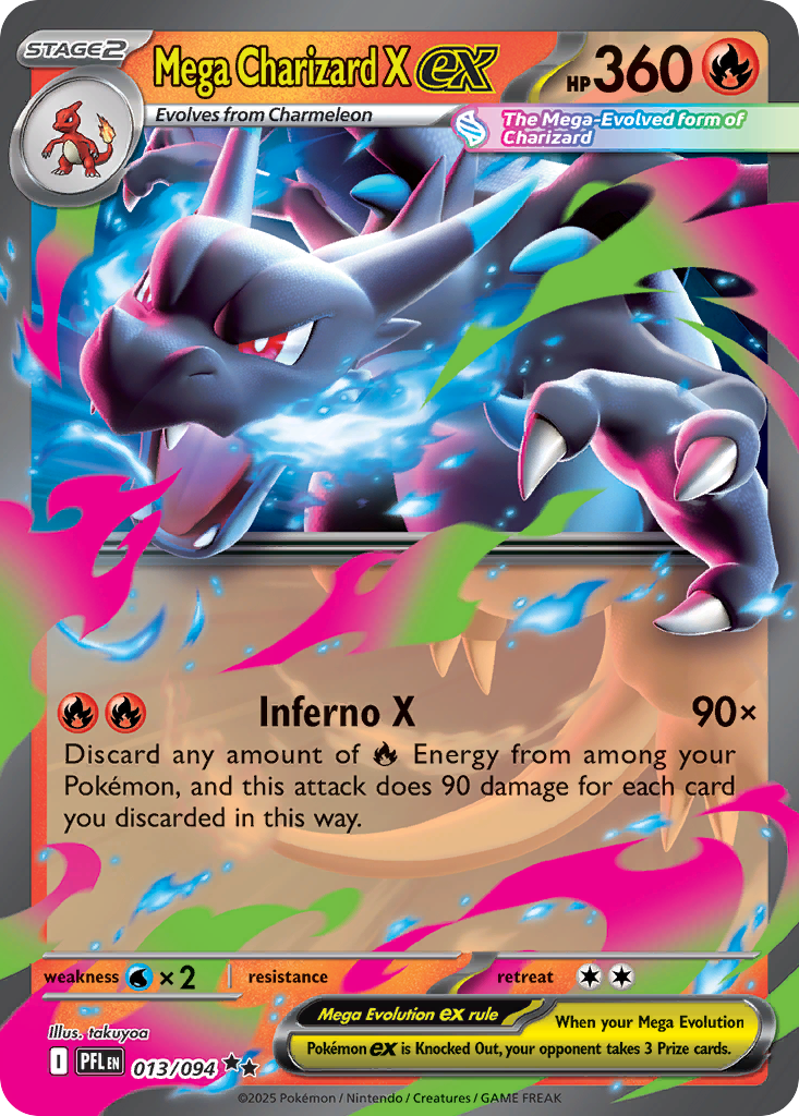 Mega Charizard X ex 13 Phantasmal Flames Pokémon card