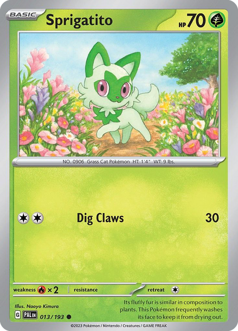 Sprigatito 13 Paldea Evolved Pokémon card