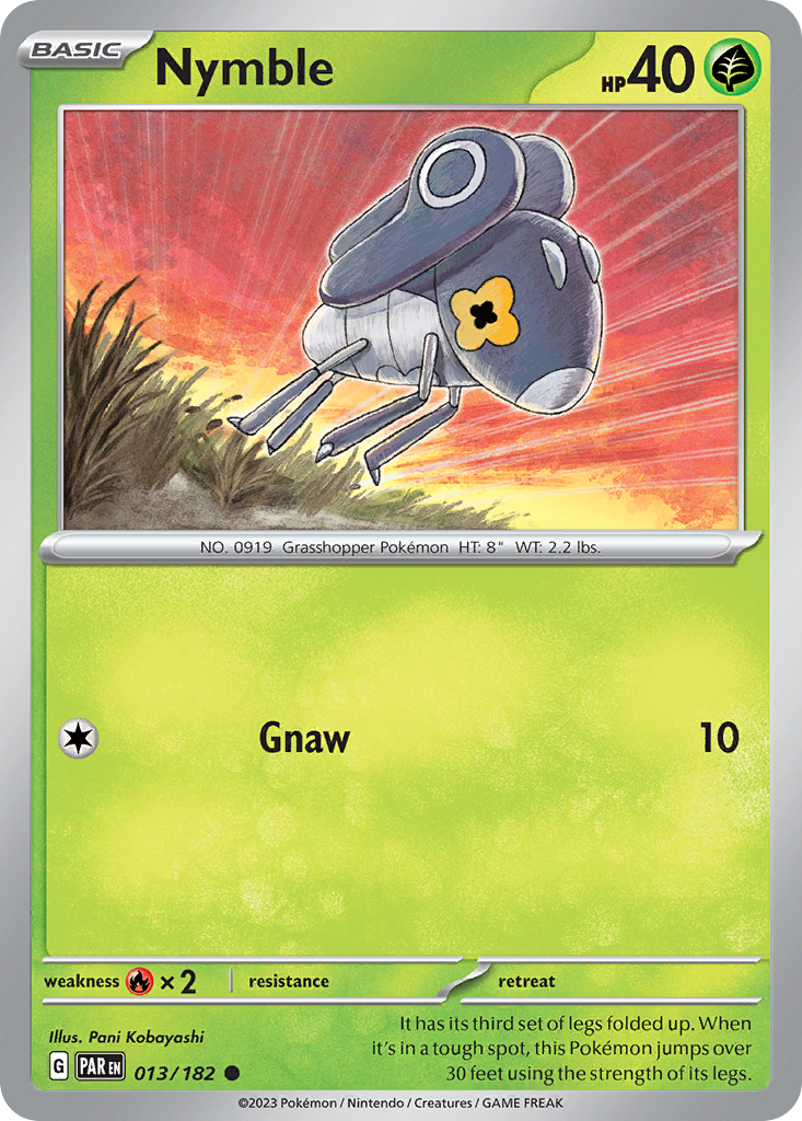 Nymble 13 Paradox Rift Pokémon card