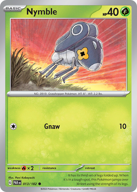 Nymble 13 Paradox Rift Pokémon card