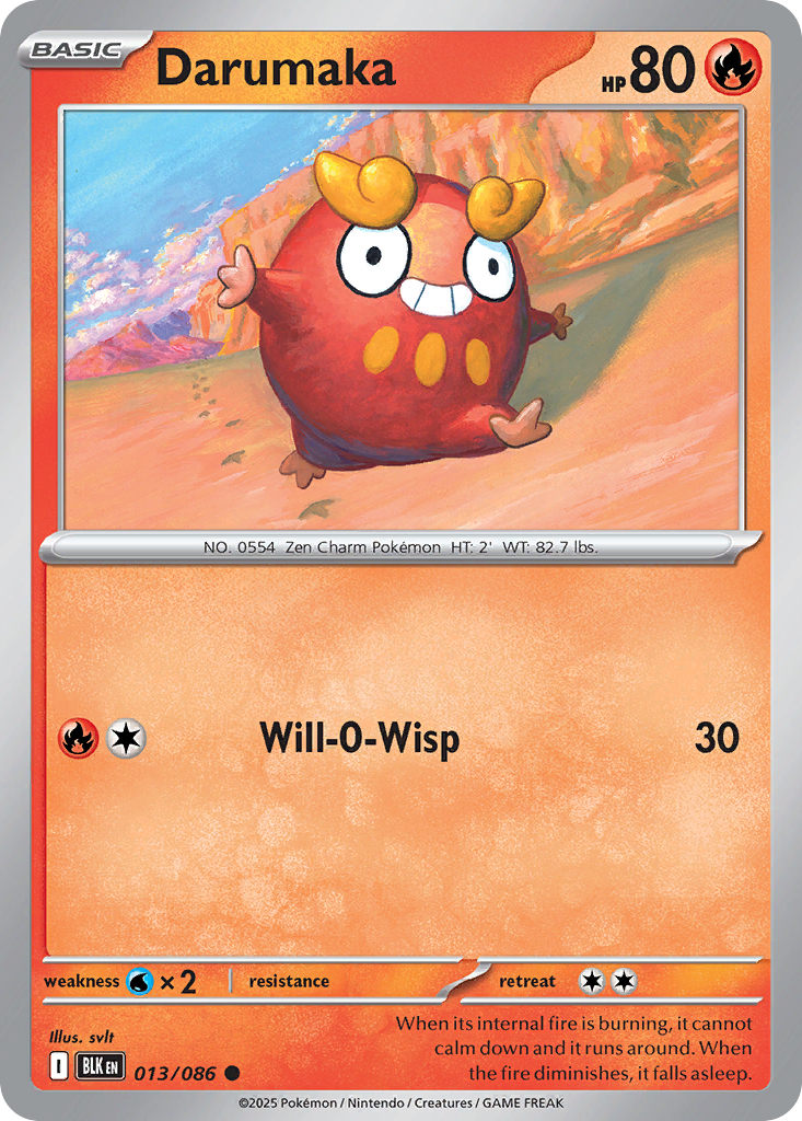 Darumaka 13 Black Bolt Pokémon card