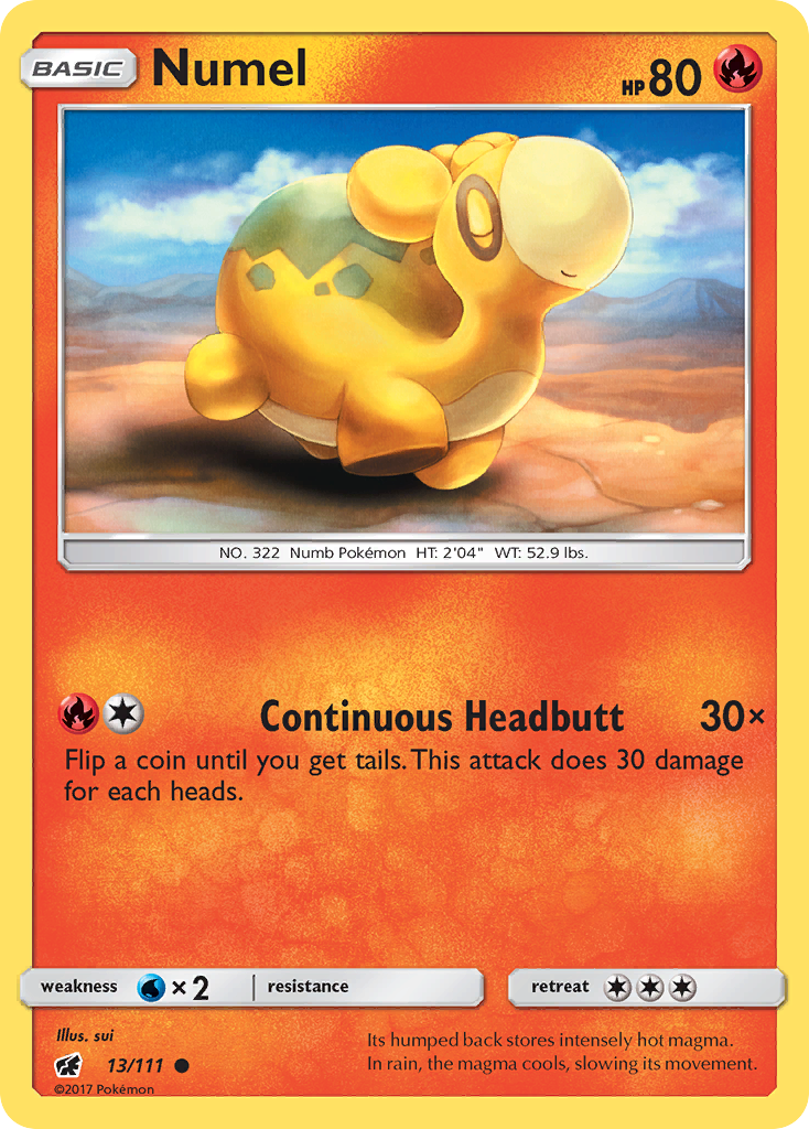 Numel 13 Crimson Invasion Pokémon card