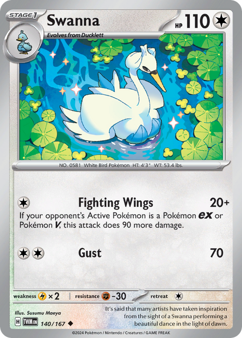 Swanna 140 Twilight Masquerade Pokémon card
