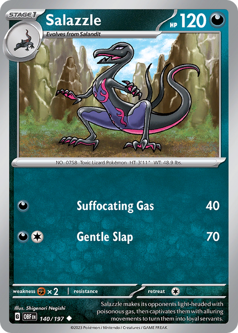 Salazzle 140 Obsidian Flames Pokémon card